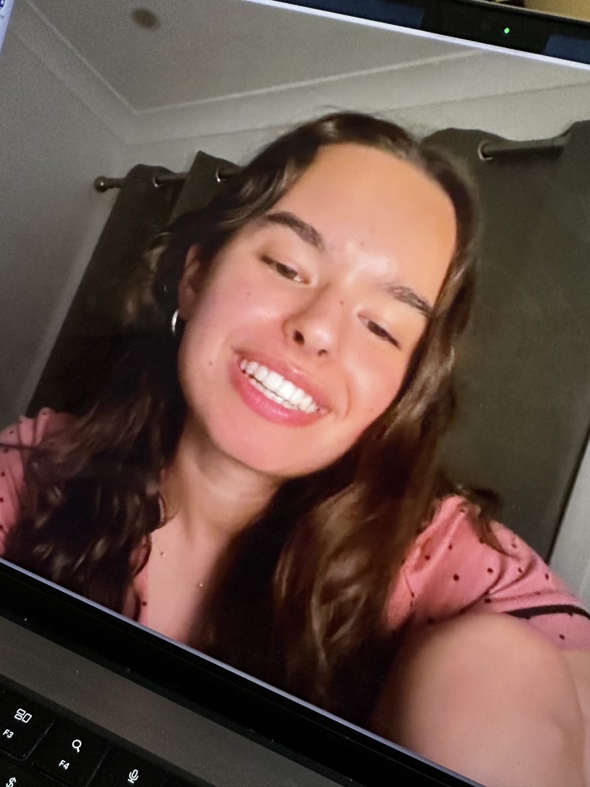 Ioana smiling during a FaceTime call